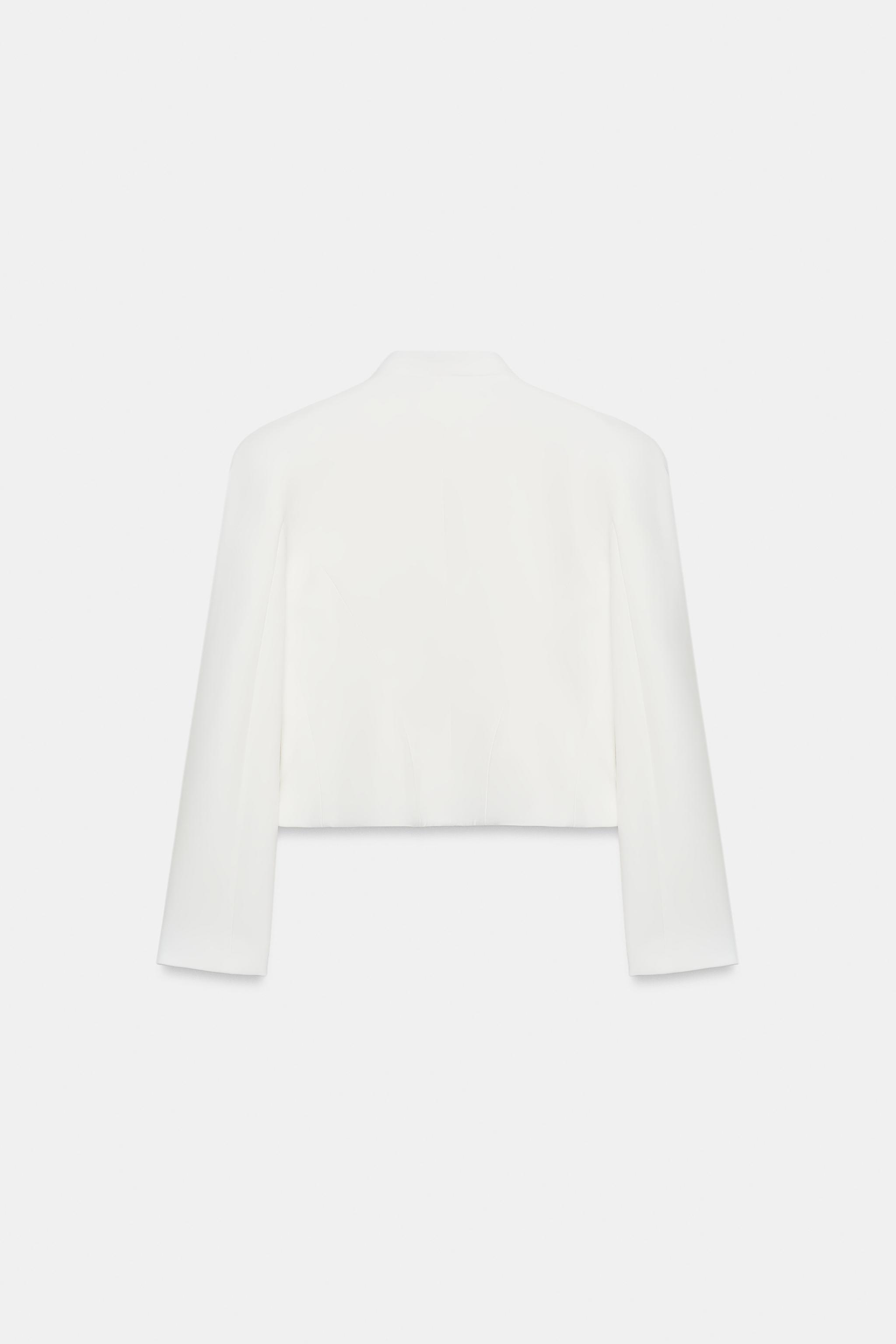 TAILORED SHOULDER PAD BLAZER WITH BUTTONS